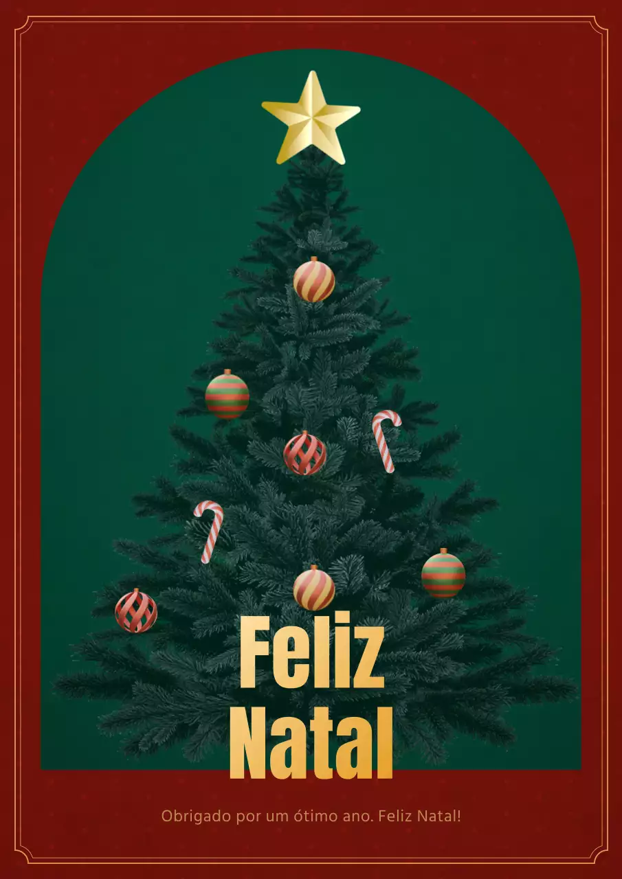 Cartaz de Natal em verde e vermelho