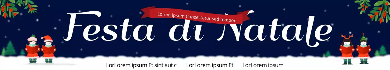 Striscione per feste natalizie con cielo stellato blu navy