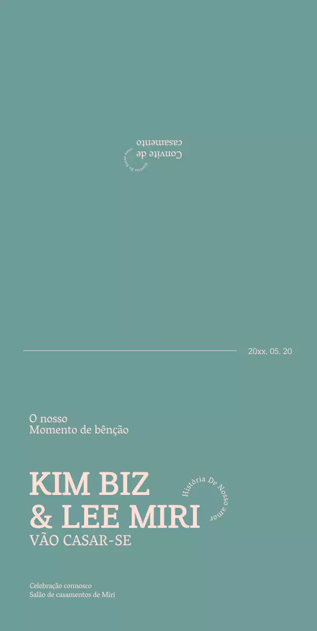 Convites de casamento simples em tons pastel