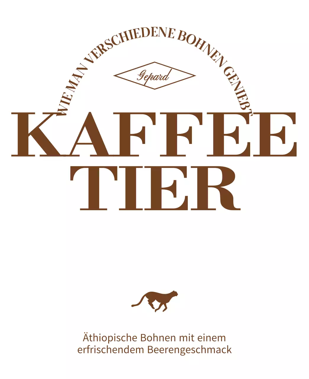 Einfaches Design mit brauner laufender Tierillustration