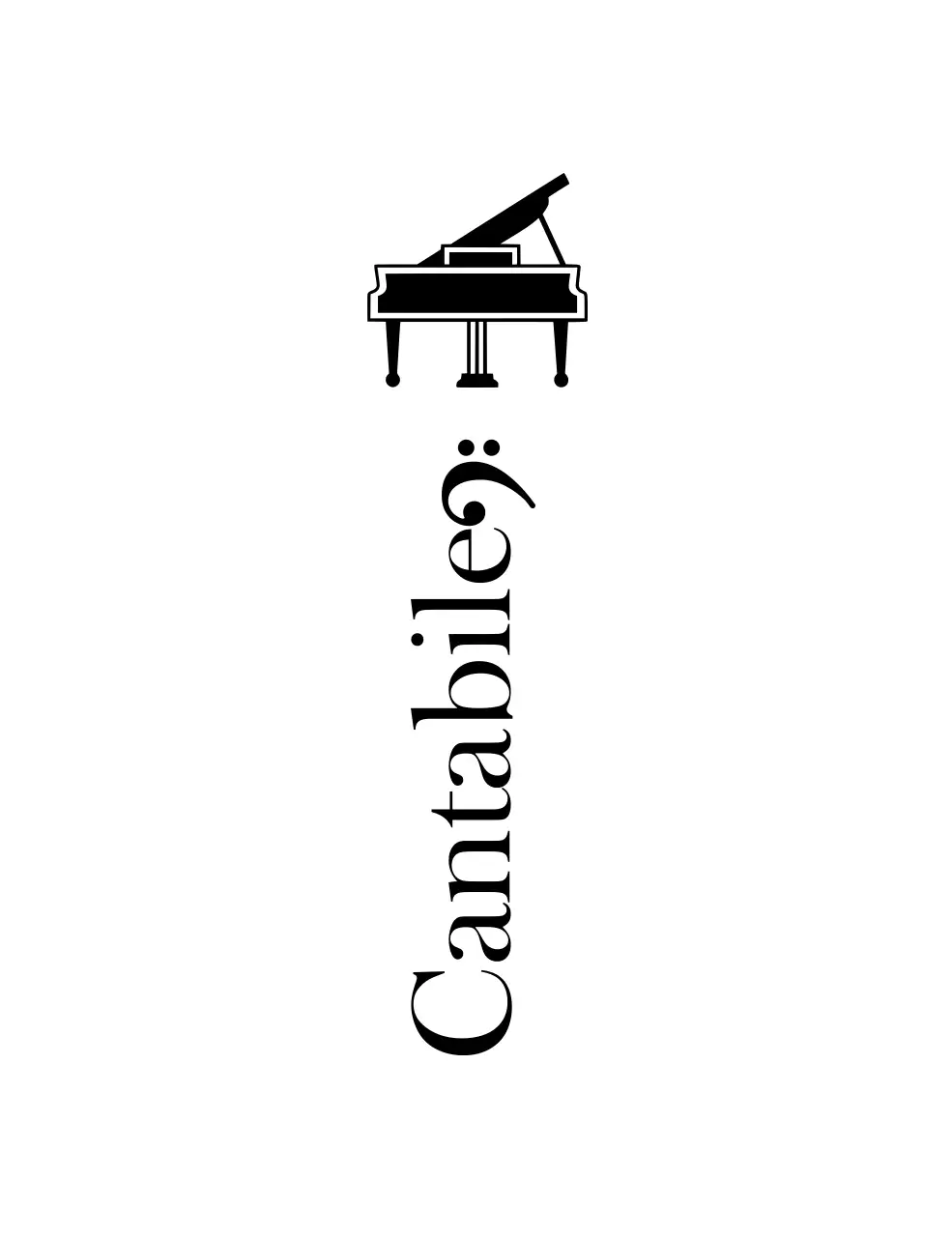 Elegantes Serif-Typografie-Konzept Piano Academy in Schwarz