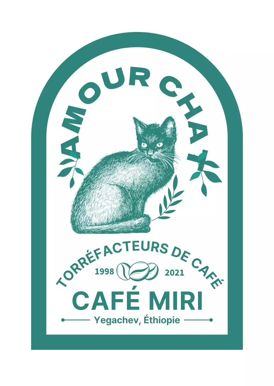 Logo du café des chats en arc de cercle
