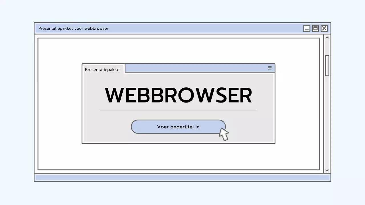 Presentatiepakket met lichtblauw browserconcept