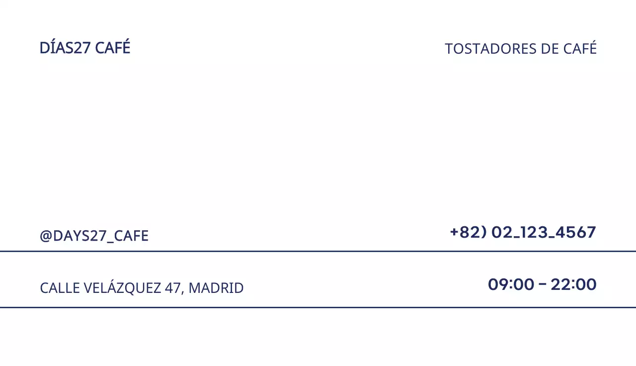 Tarjeta de visita colorida y sencilla en naranja, azul marino y verde