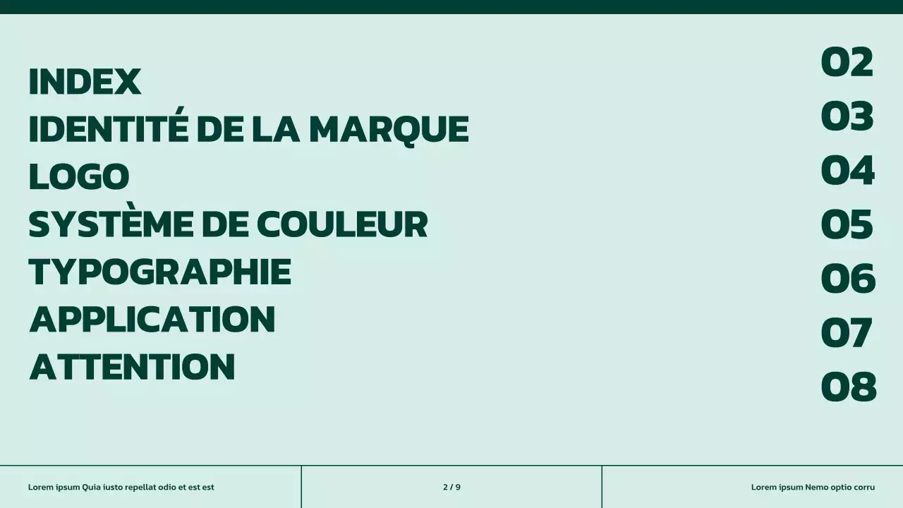 Lignes directrices simples en vert avec des accents orange