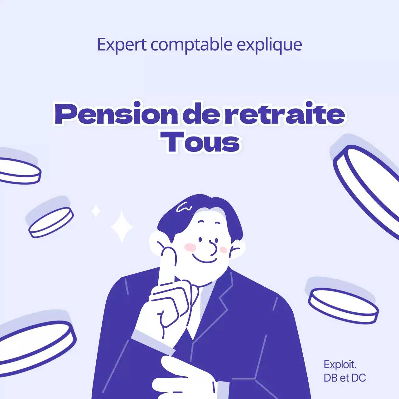 Informations bleues et minimalistes sur les pensions de retraite