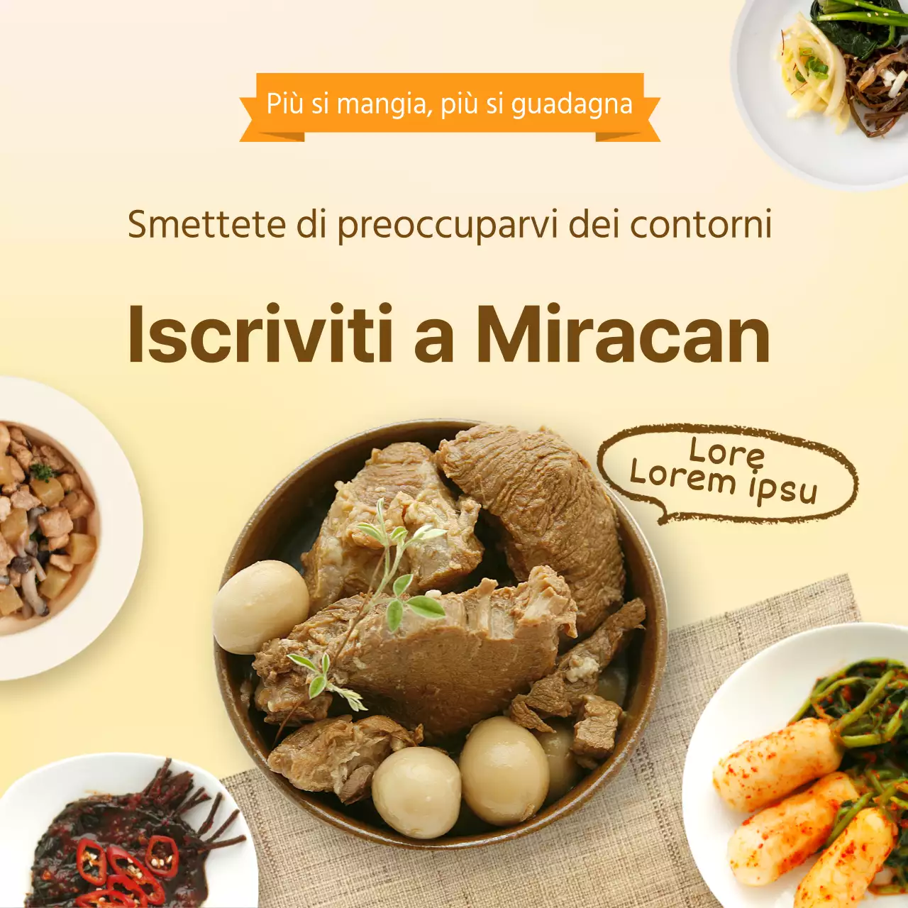 Contorno a tema marrone e arancione