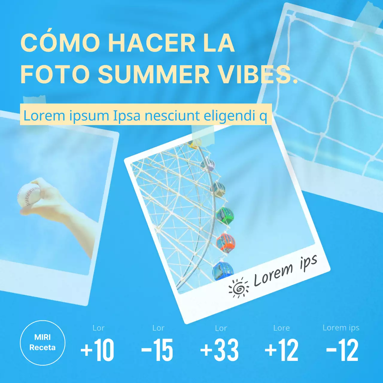 Cómo retocar una polaroid celeste y amarilla