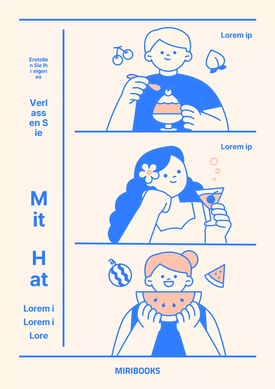 Niedlicher Sommerurlaubsaufsatz in Rosa und Blau