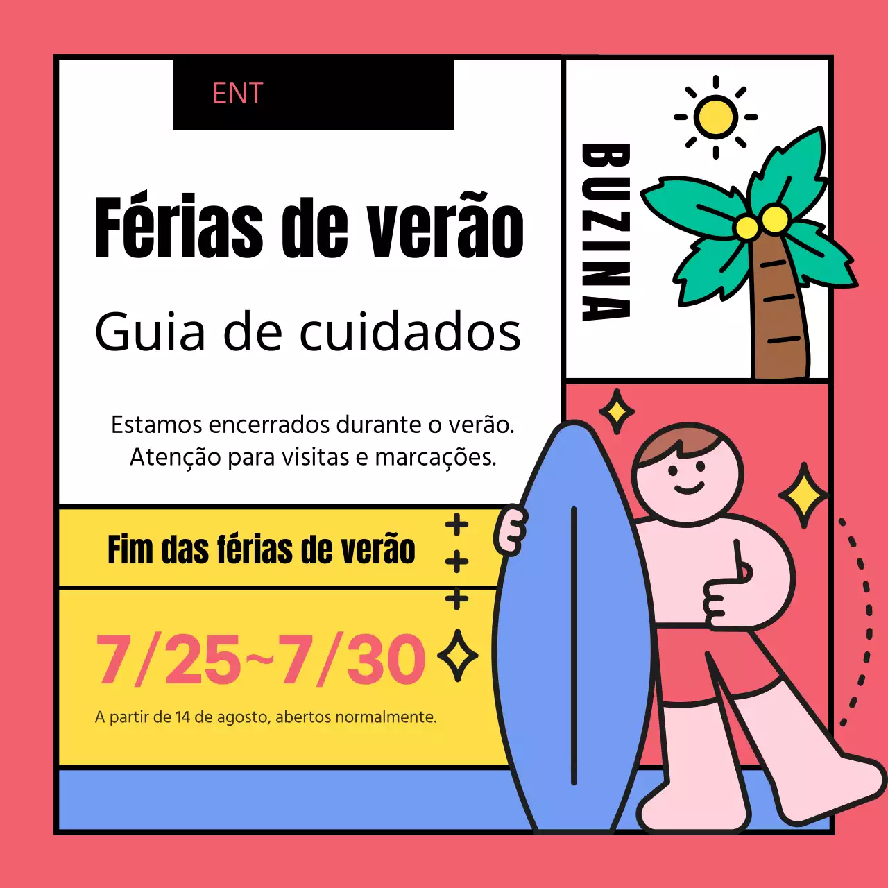 Ilustrações kitsch em rosa e preto para o guiar nas suas férias de verão