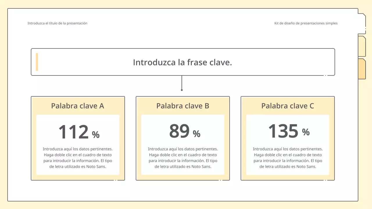 Kit de presentación limpio y sencillo en amarillo