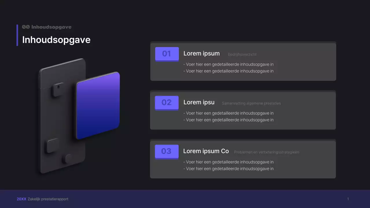 Paarse, driedimensionale UI-concept zakelijke presentatie kit