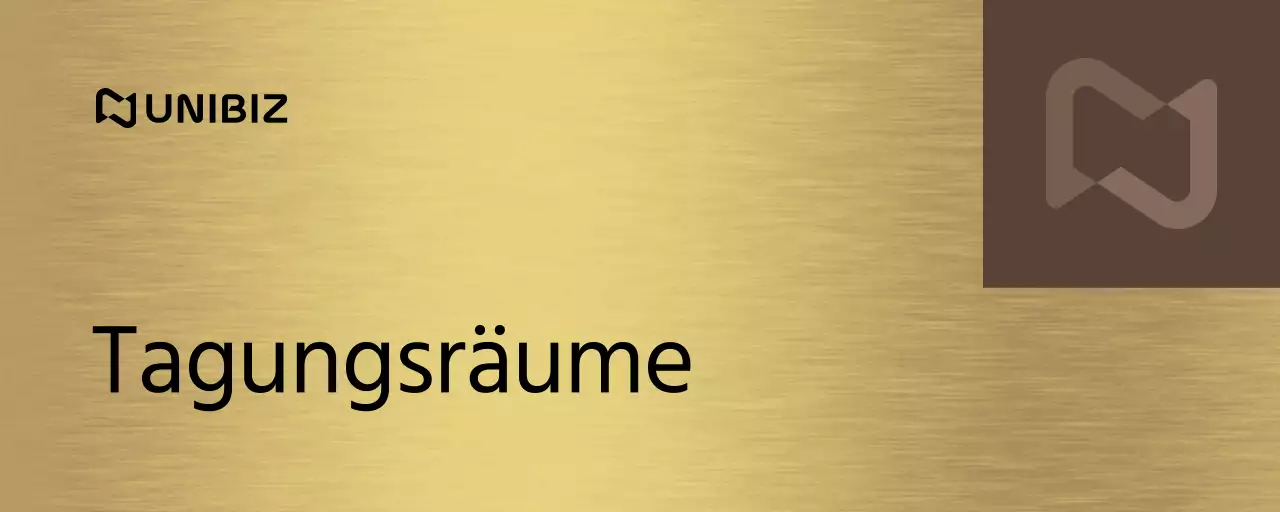 Ein einfaches Platzhalterzeichen mit braunen und schwarzen Namen von Unternehmensabteilungen und quadratischen Formen.