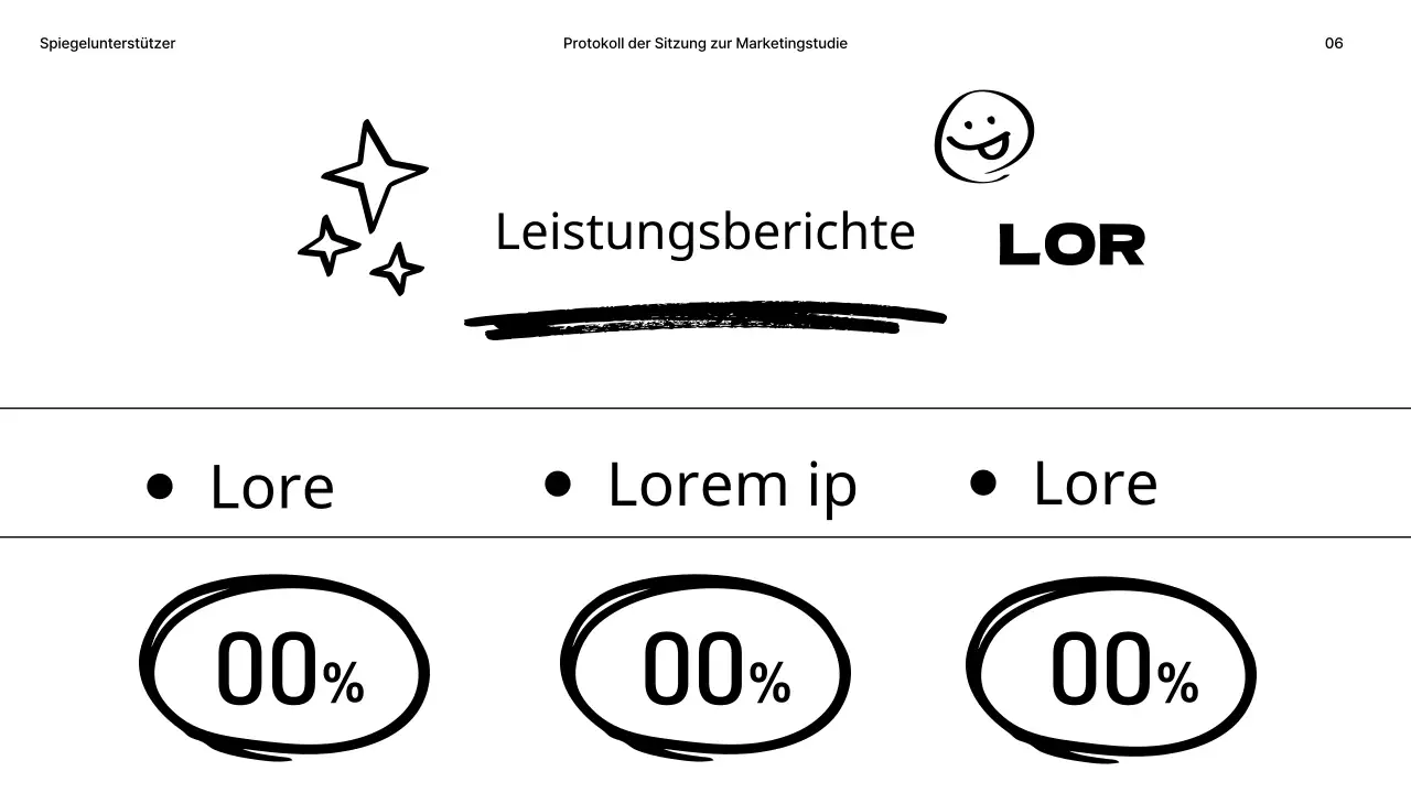 Studienprotokoll in Schwarz-Weiß mit einem Doodle-Konzept