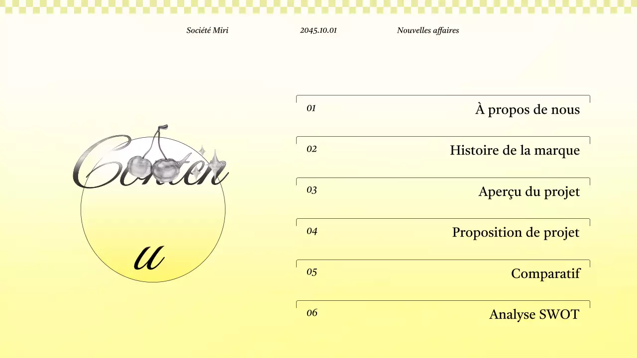 Proposition de projet d'entreprise kitsch en jaune