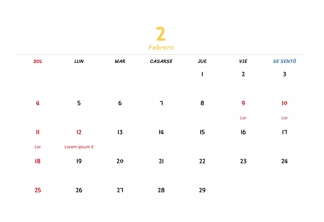 Calendario de Año Nuevo con simpáticas ilustraciones