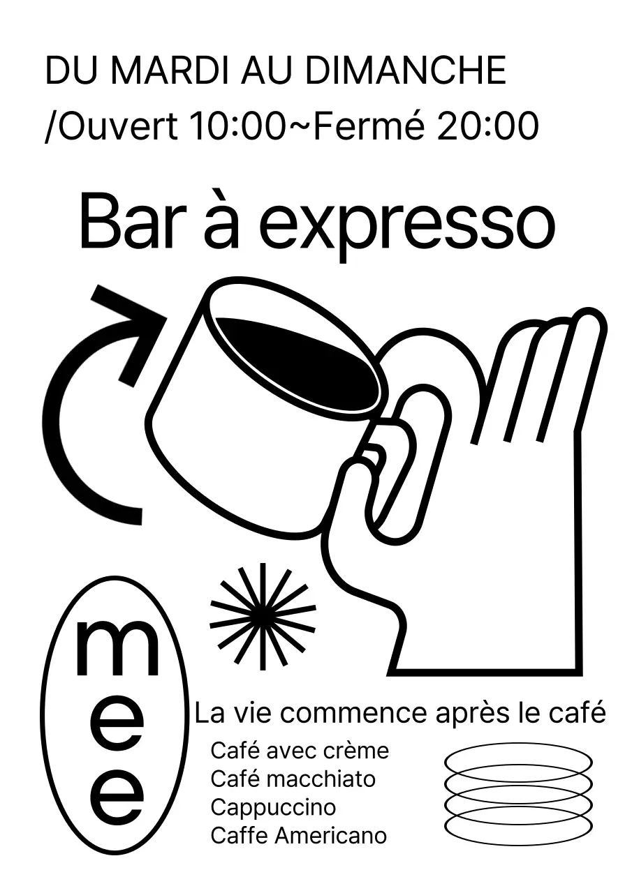 Affiche de café blanc