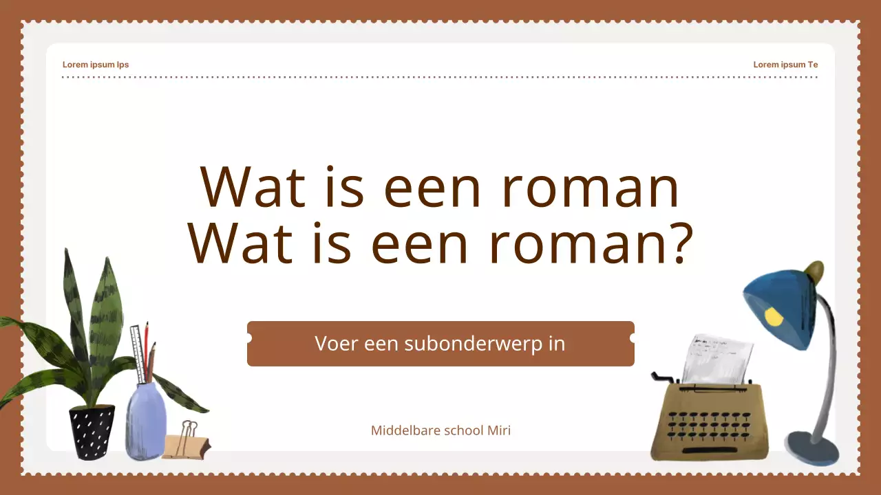 Bruine Vintage Eenvoudige Stempels Nationale Taal Leermiddelen