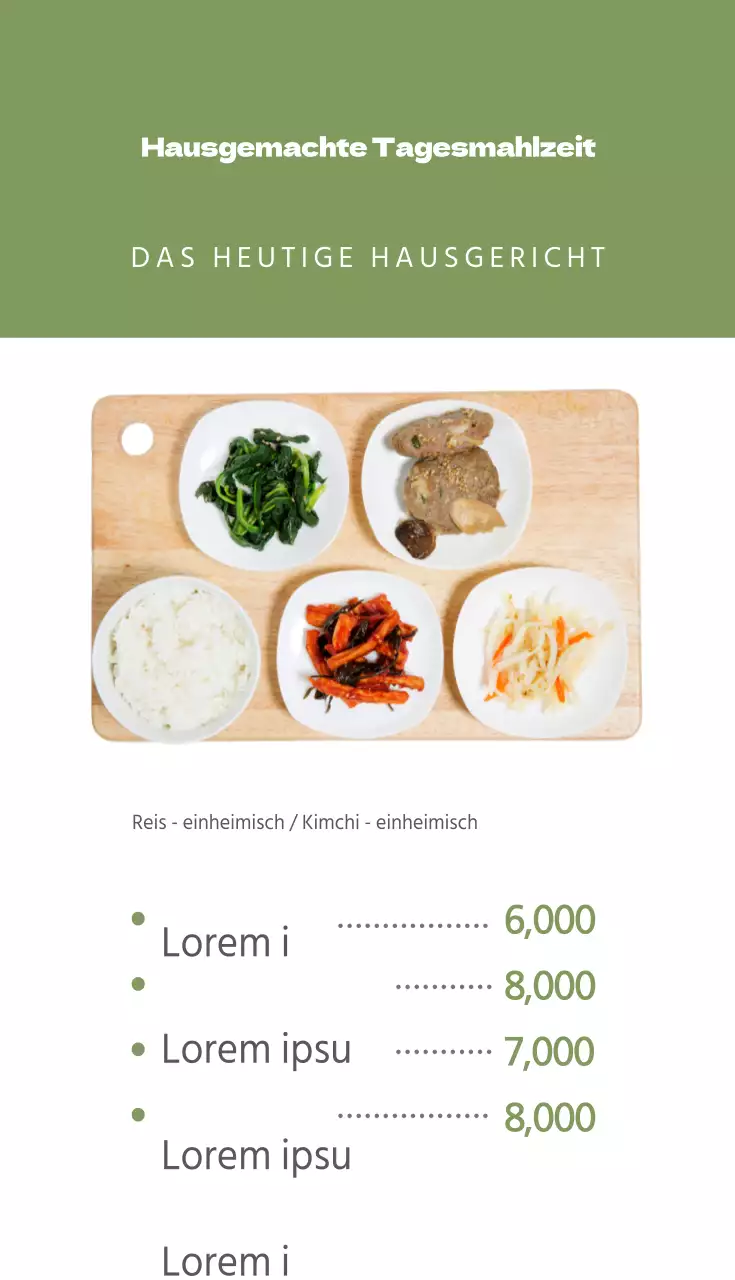 Hausgemachte Mahlzeit des Tages