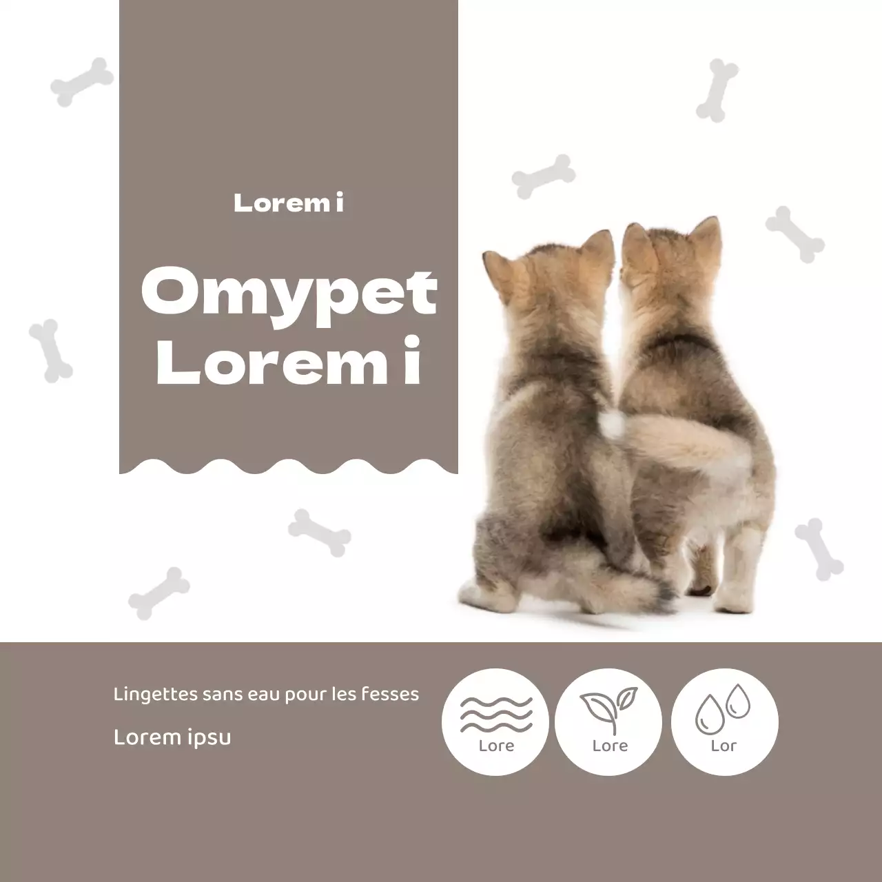 Étiquettes de lingettes mignonnes pour fesses Marron