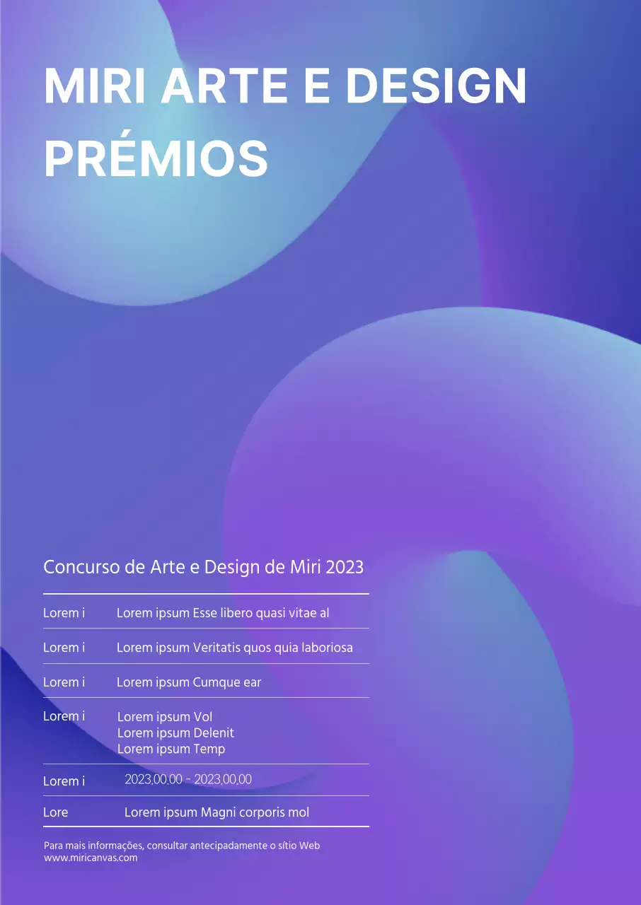 Prémio de concurso com um fundo sensual e moderno de gradiente roxo-menta e formas