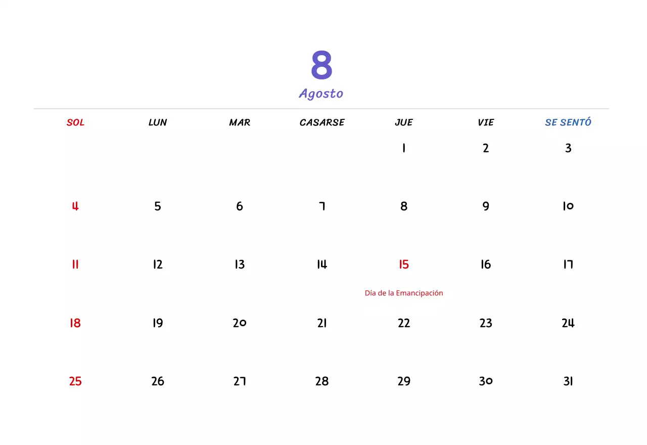 Calendario de Año Nuevo con simpáticas ilustraciones
