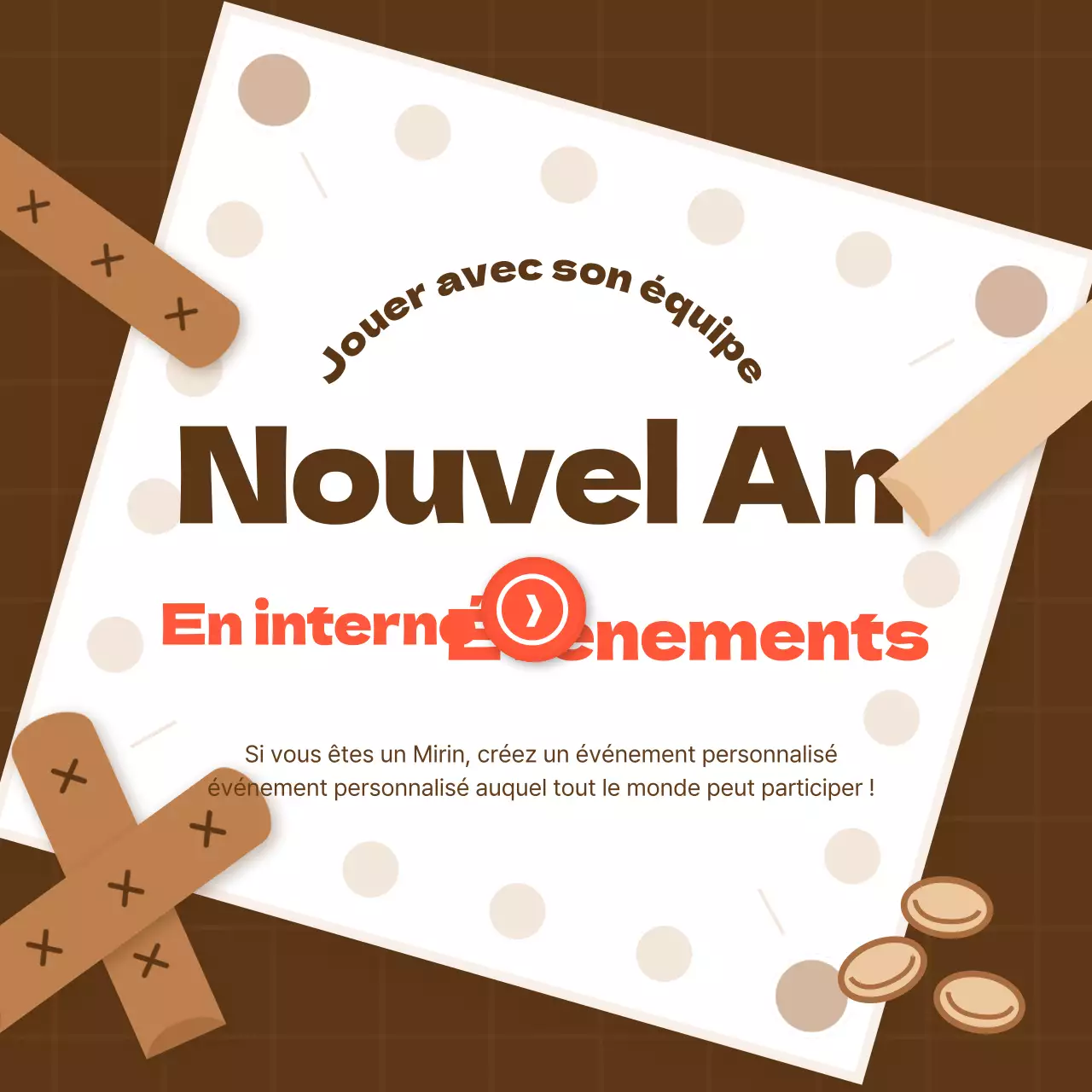 Tons bruns et points rouges Evénement interne du Nouvel An Athletics Card News