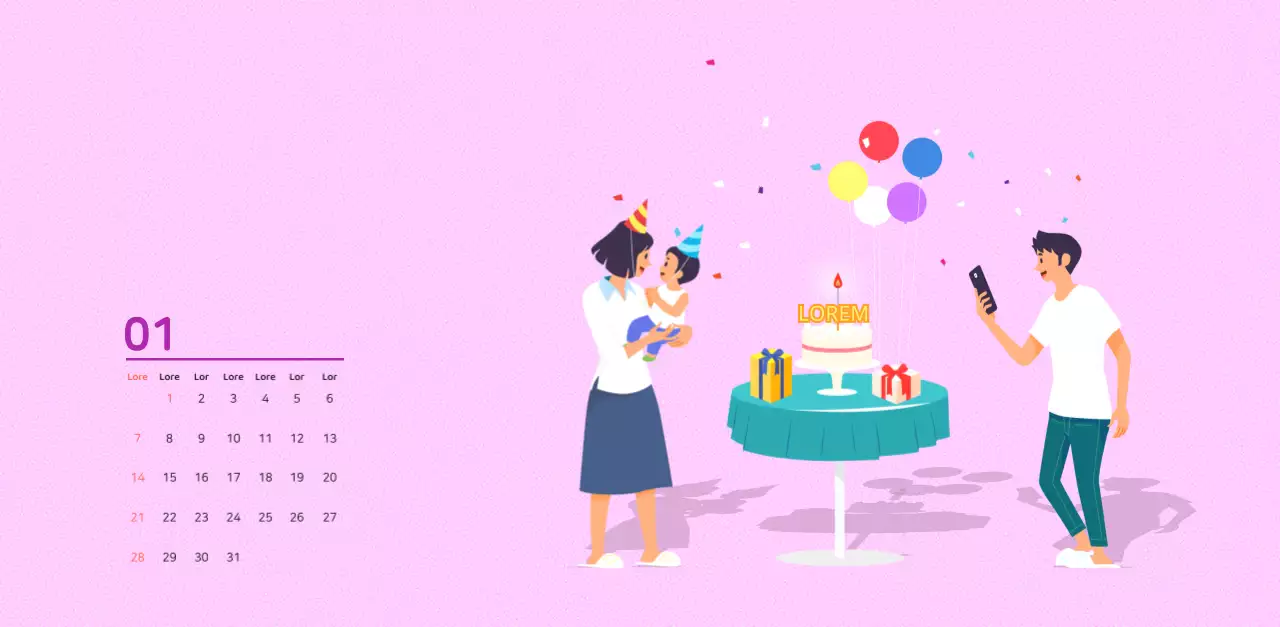 Illustration d'une famille multicolore