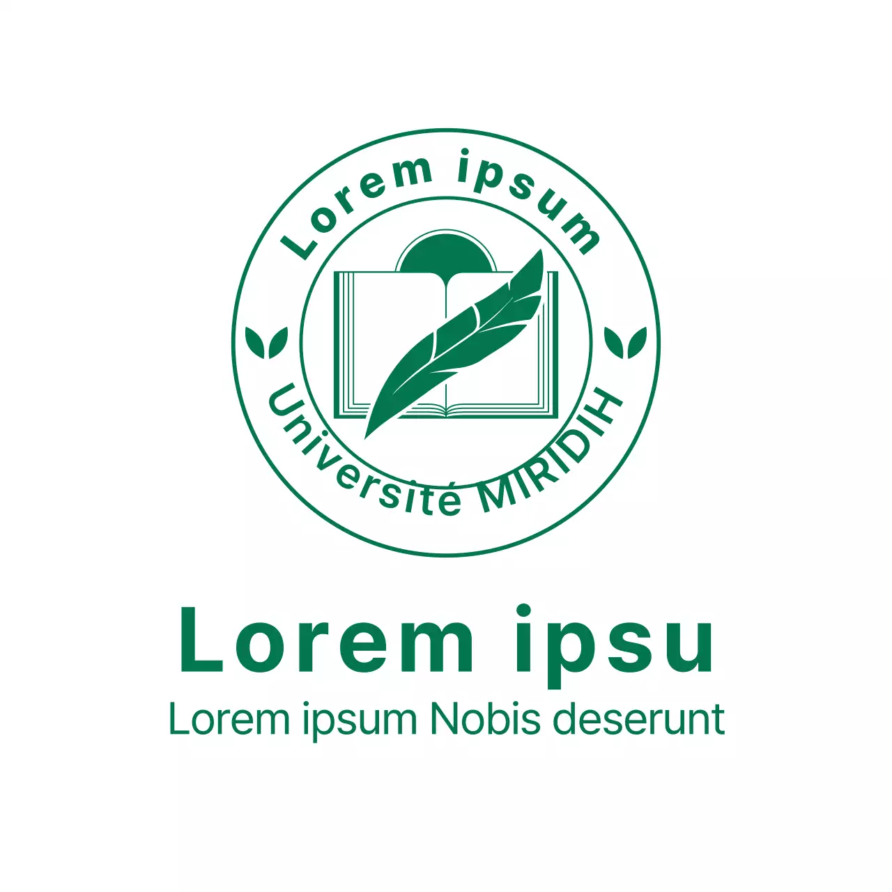 Emblème de l'université en vert