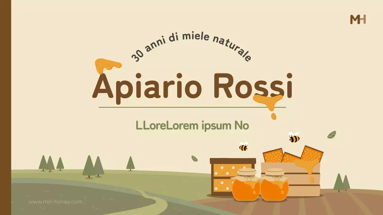 Lettera di un'azienda di prodotti biologici kitsch gialla e marrone