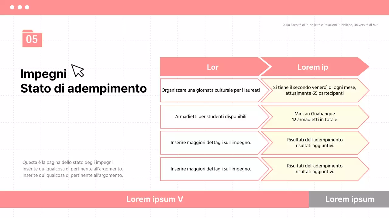 Annuncio della plenaria di fine anno in uno stile semplice di beige e rosa.