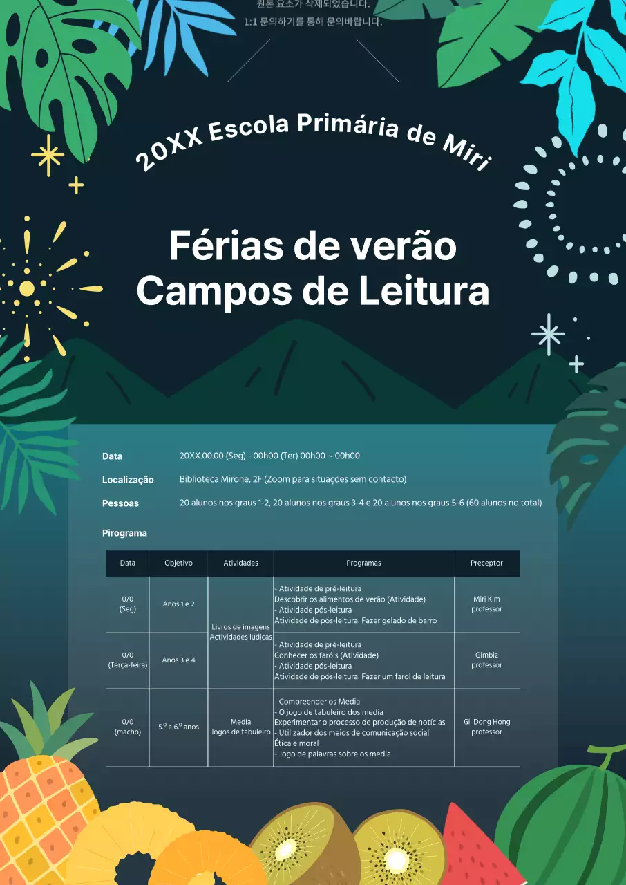Guia das colónias de férias escolares de verão com um toque azul-marinho