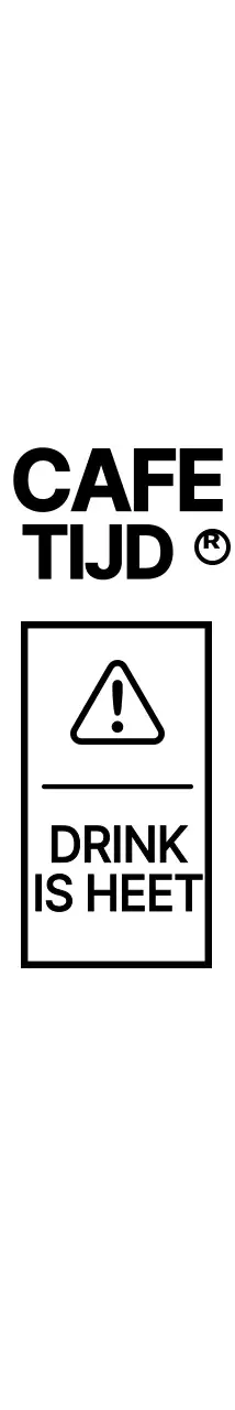 Eenvoudig en strak café in koeriersstickerstijl in zwart