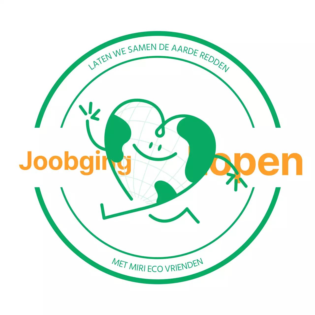 Ontwerp een logo voor een milieucampagne met een happy earth-illustratie