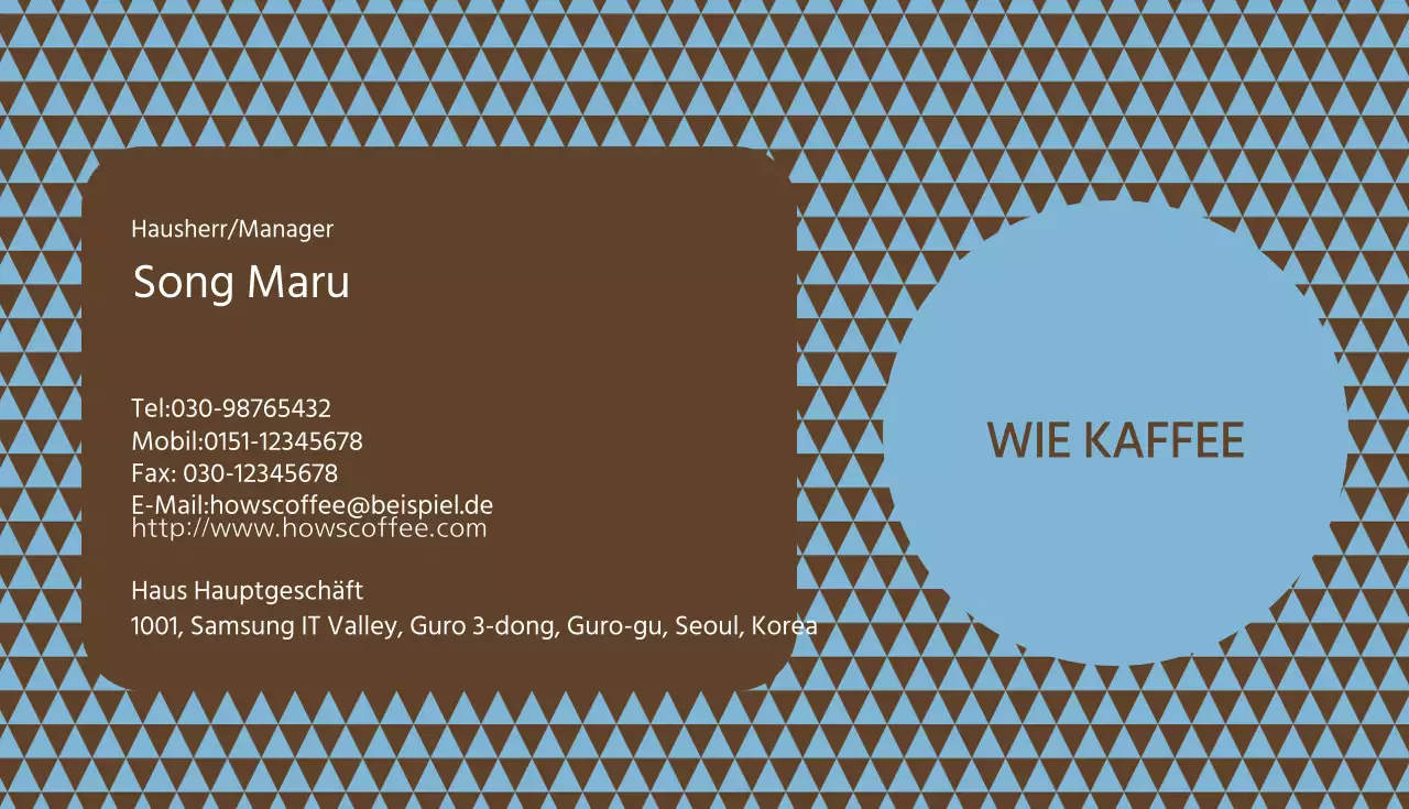 Cafe-Visitenkarten