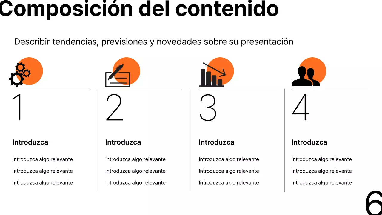  Informe empresarial minimalista en naranja y negro