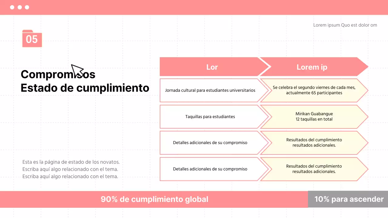 Anunciar el pleno de fin de legislatura con un estilo sencillo en beige y rosa