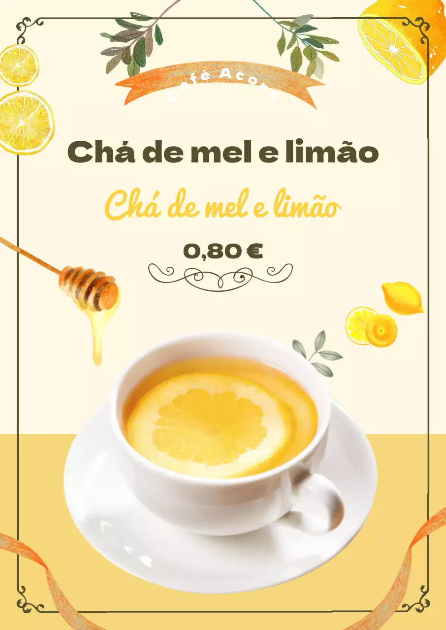Promover o menu de chá de frutas do seu café