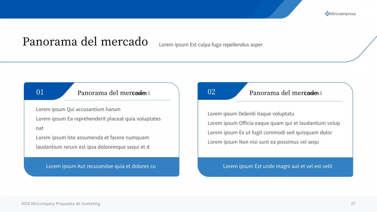 Una sencilla presentación empresarial en tonos azules y grises