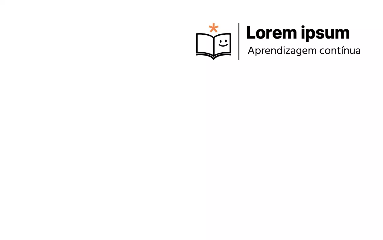 Conceber um centro de aprendizagem com um logótipo laranja e preto em forma de livro