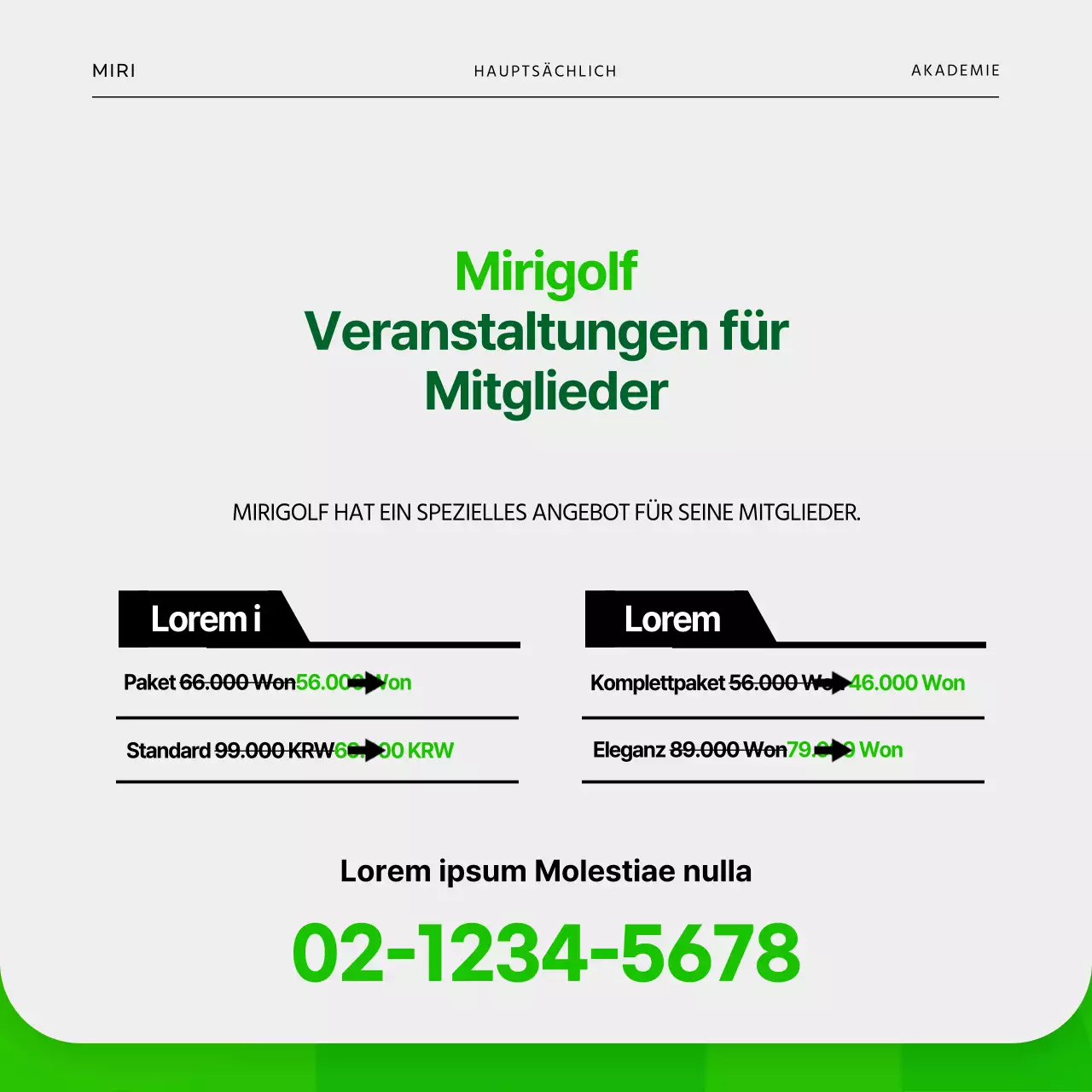 Golfverletzungen in Green und Grey CardNews