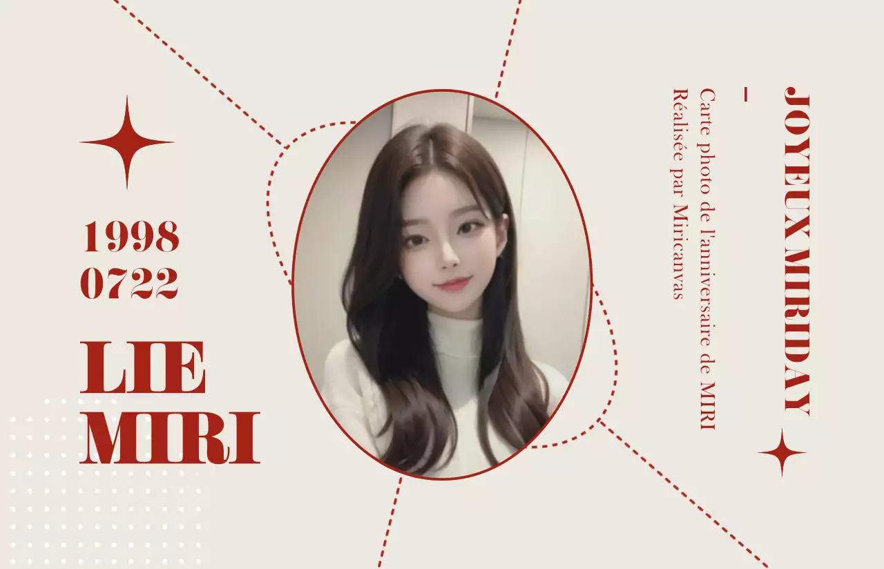 Cartes-photos élégantes et raffinées en beige et rouge