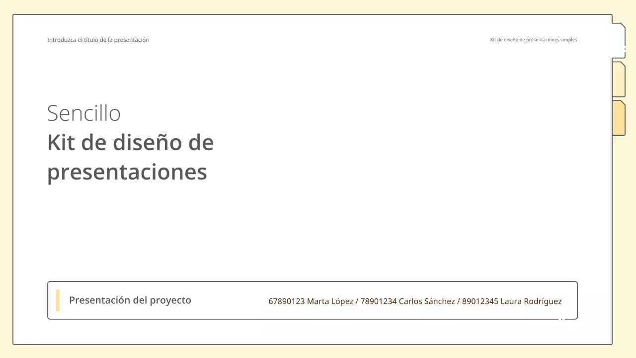 Kit de presentación limpio y sencillo en amarillo