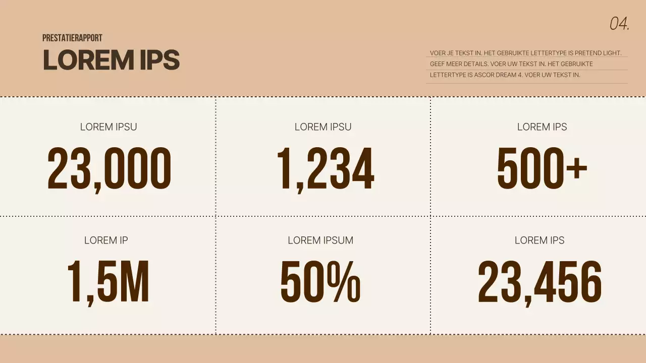 Heldere, beige rapportage over bedrijfsprestaties