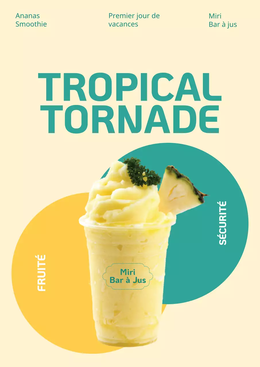 Ananas sur fond jaune pastel Introduction à une boisson d'été dans un café