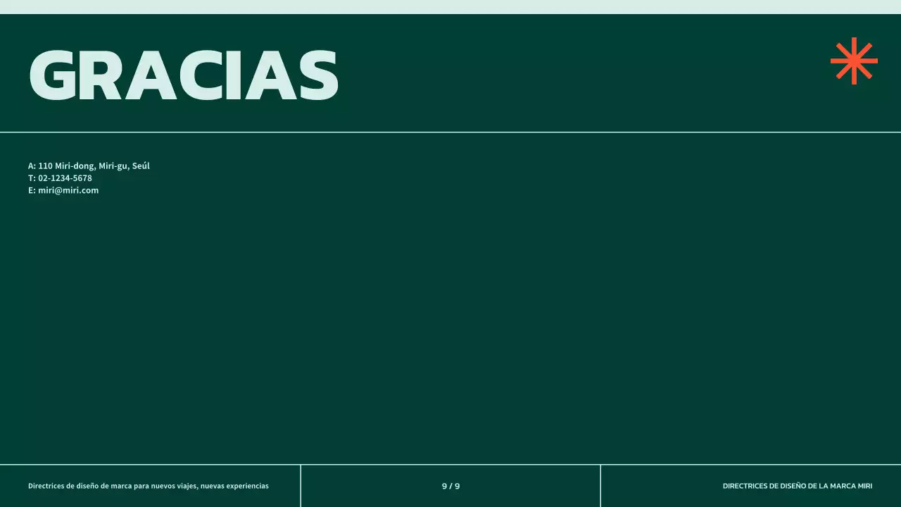 Directrices de marca sencillas en verde con toques naranjas