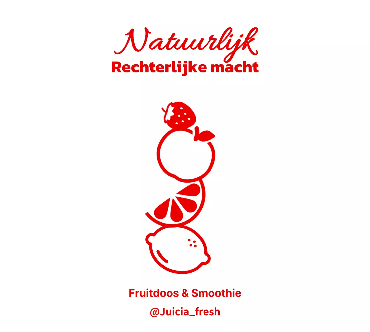 Een smoothiewinkel met schattige illustraties van vers fruit in rood