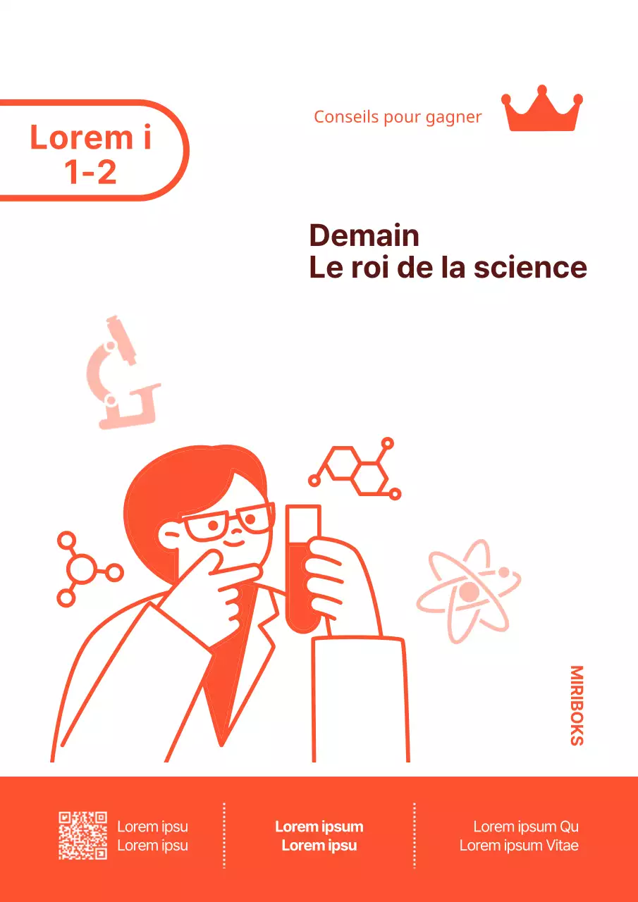 Livre de questions simple, orange et illustré