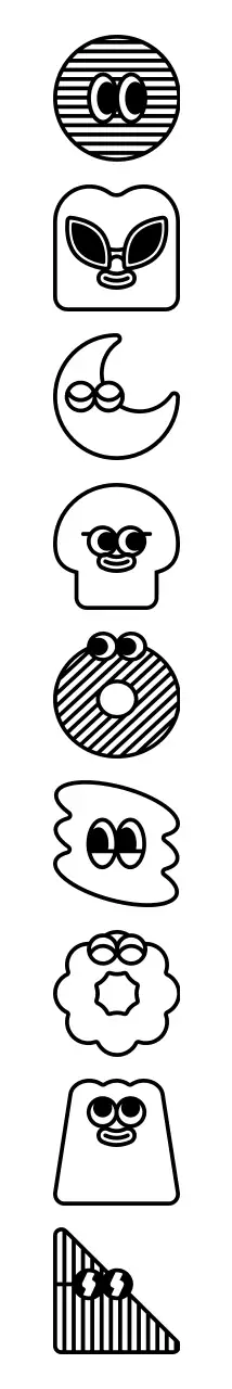 黒のすっきりとしたかわいいデザートイラストとテキスト文言の組み合わせスタイルカフェのイラスト素材