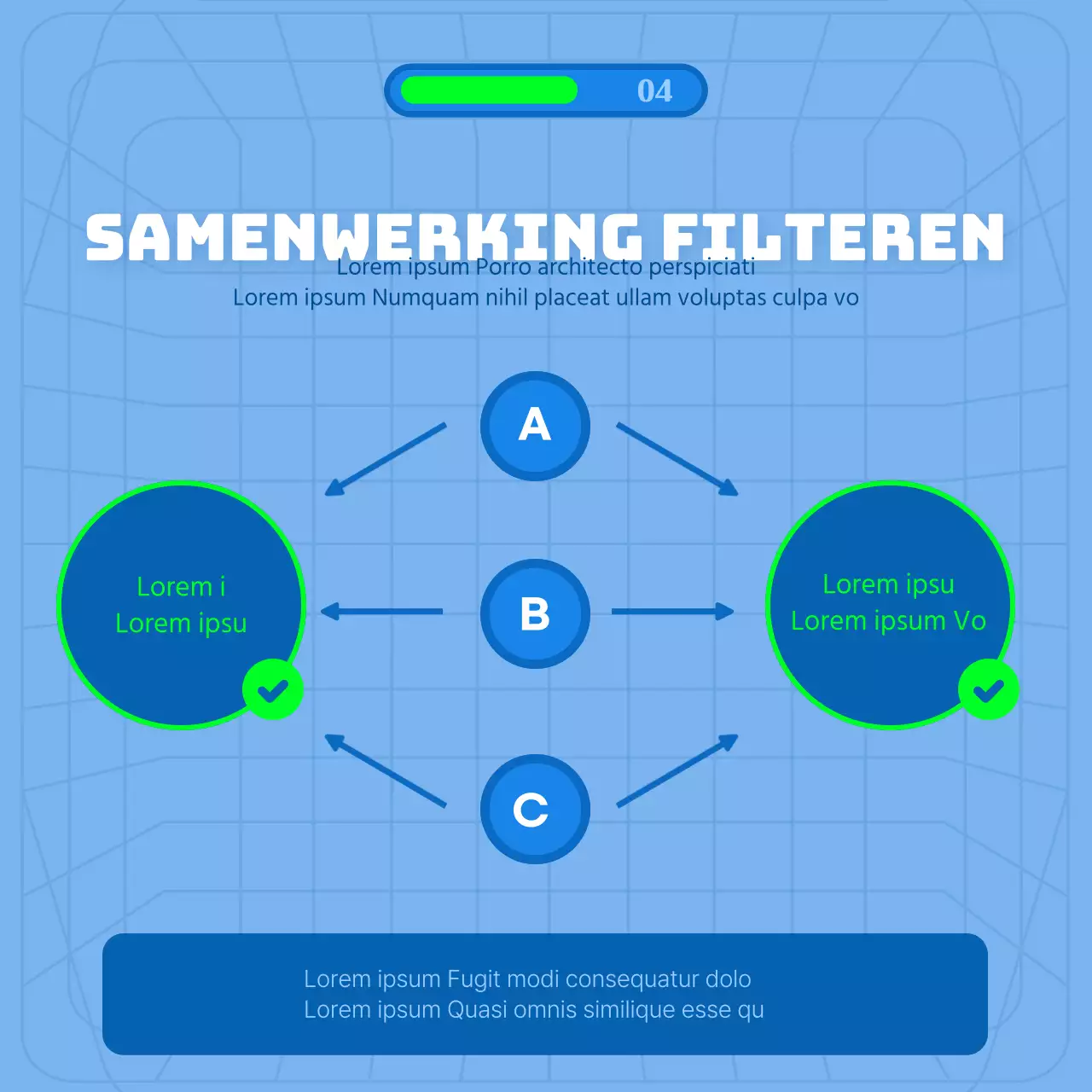 Algoritmisch aanbevelingsthema met blauwe achtergrond en verbindingslijnen
